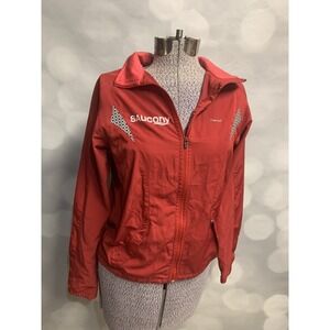 Saucony Hind red vented full zip running collaboration jacket small